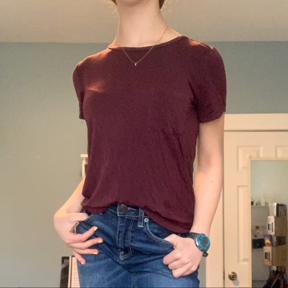 Maroon Pocket Tee - Picture 5 of 7